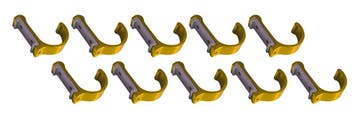 Set van 10 aluminium kledinghaken, kapstokken (gebogen, gou, Verzenden