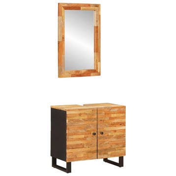 vidaXL Badkamer Sets 2 st Naturel Massief Mango Hout, Verzenden, Nieuw