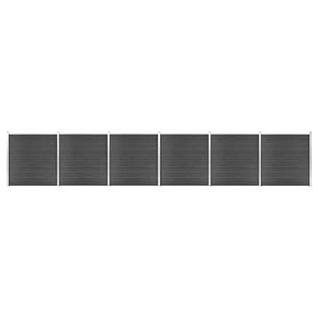 vidaXL Schuttingpanelenset 1045x186 cm HKC zwart, Verzenden
