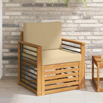 vidaXL Buiten bank set Massief Acacia Hout en Polyester, Tuin en Terras, Verzenden, Nieuw