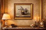 Österreichische Schule (XIX - XX) - Still life of lilacs in, Antiek en Kunst