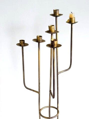 Chandelier - Métal - Candélabre sur pied à six lumières,
