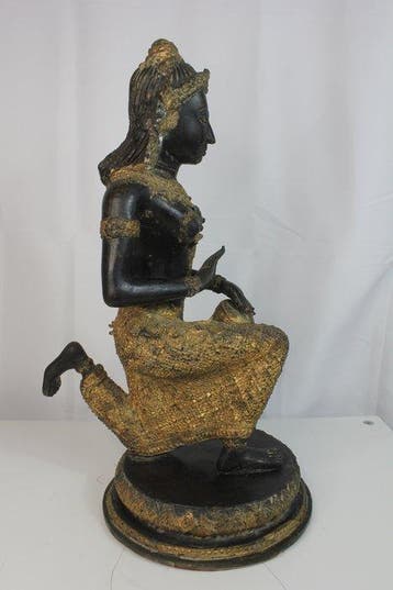 Antike Optik Tempelmusikerin Thailand 4,1 kg Tempelfigur -