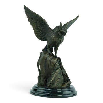Nick - sculptuur, Owl with Spread Wings - 24 cm - Brons,, Antiek en Kunst