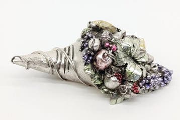 Midas - Beeldje - Cornucopia - Bedekt met zilver 800, Antiek en Kunst