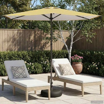 vidaXL Tuinparasol 270 x 270 cm Polyester Rechthoekig Geel, Verzenden, Nieuw