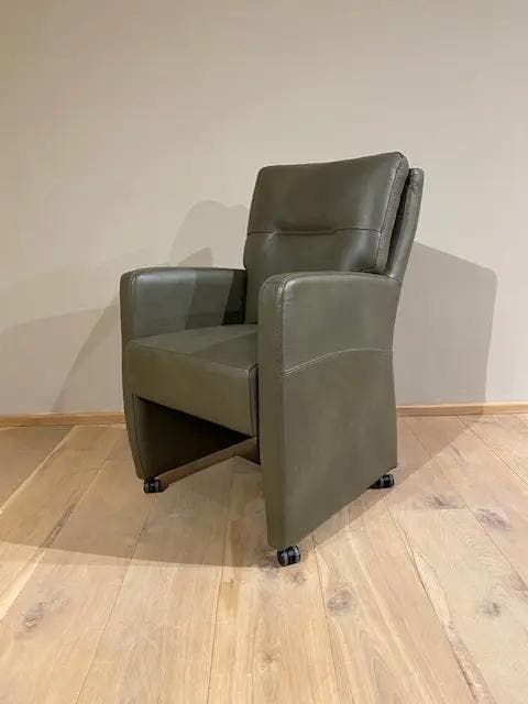 Leren eetkamerstoel Sharp, Granada Moss (olijf/groen),, Maison & Meubles, Chaises, Enlèvement ou Envoi