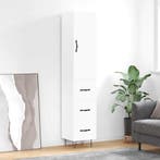 vidaXL Hoge kast 34,5x34x180 cm bewerkt hout wit, Verzenden, Nieuw