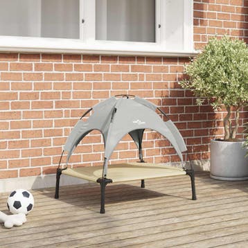 vidaXL Hondenbed 63 x 49,5 x 60 cm Staal Zilvergrijs, Dieren en Toebehoren, Verzenden, Nieuw