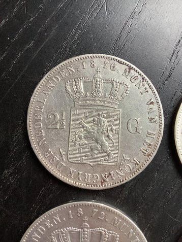 Nederland. Willem III. 2 1/2 Gulden 1870-1874 (Zonder