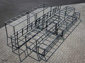 Stalen onderstel tafel op maat - Design tafels, Huis en Inrichting, Nieuw