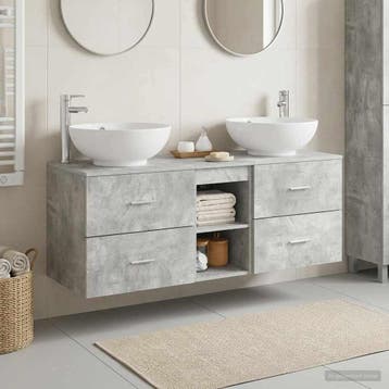 vidaXL Badkamermeubel Set 3 st Betongrijs 49,5 x 44,5 x 65, Verzenden