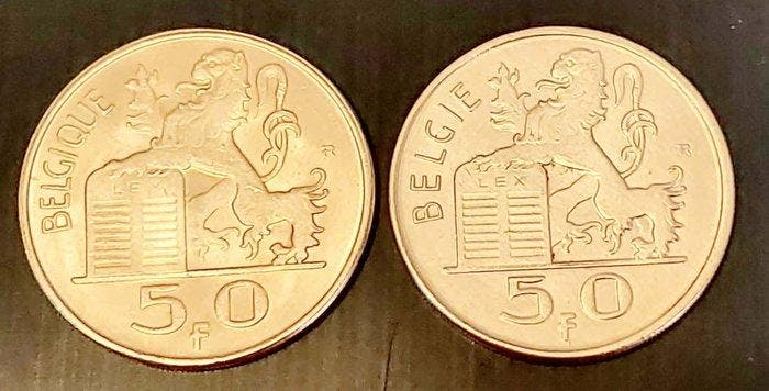 België. Superbe 50 Francs : 1949FR + 1954 FL+ 20 francs 1949, Timbres & Monnaies, Monnaies | Pays-Bas