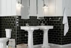 Wandtegel Kerabo Metro Zwart Black Glossy Glans 10x20, Nieuw, 20 tot 40 cm, 10 m² of meer, Wandtegels