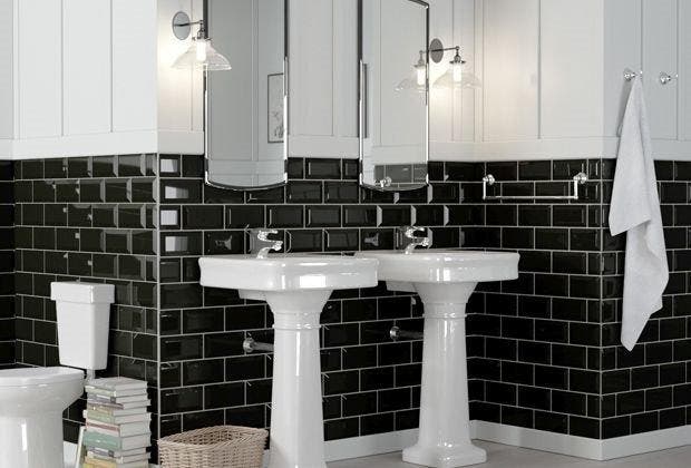 Wandtegel Kerabo Metro Zwart Black Glossy Glans 10x20, Doe-het-zelf en Bouw, Tegels, Minder dan 20 cm, 20 tot 40 cm, 10 m² of meer