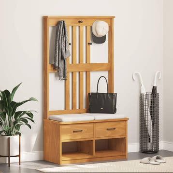 vidaXL Kapstok SANDNES 87x40x159,5 cm massief grenenhout, Verzenden