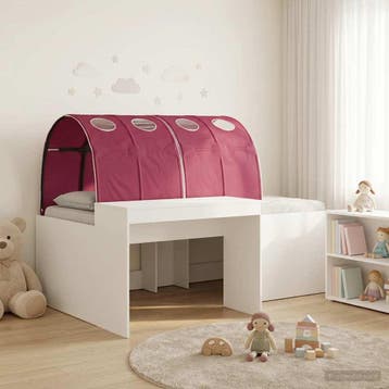 vidaXL Bed met Tunnel 3 st Wit en Rood Bewerkt hout, Huis en Inrichting, Slaapkamer | Bedden, Verzenden, Nieuw