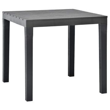 vidaXL Tuintafel 78x78x72 cm kunststof antraciet, Jardin & Terrasse, Verzenden