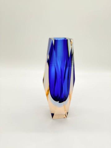 European work - Vase - Verre - Cobalt Blue Crystal