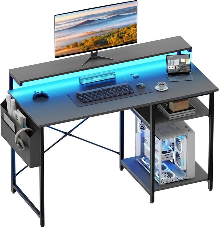 Bureau - Computertafel - Computerbureau - 100x48 cm - Grijs, Maison & Meubles, Bureaux, Envoi