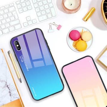 iPhone XS Max Hoesje Gradient - TPU en 9H Glas - Shockproof, Verzenden, Nieuw