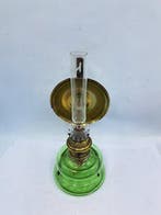 Lampe à huile - Verre, Laiton - Applique murale / lampe de