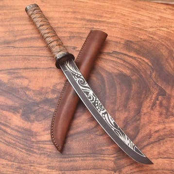 RELIC & EDGE RELIC & EDGE - Keukenmes - S29 - Staal, Leder -