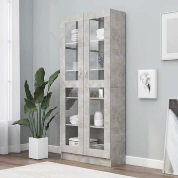 vidaXL Vitrinekast 82,5x30,5x185,5 cm bewerkt hout, Verzenden, Nieuw