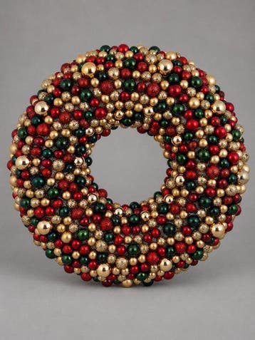 Ornement décoratif - Couronne de porte de Noël avec boules –