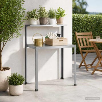 vidaXL Planttafel 60 x 50 x 104 cm Gegalvaniseerd staal, Tuin en Terras, Hand-tuingereedschap, Verzenden, Nieuw