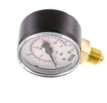 0..16 Bar Manometer Onderaansluiting Staal/Messing 50 mm, Verzenden, Nieuw