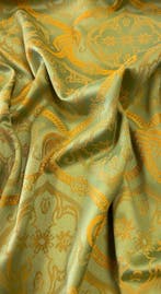 Klassiek ornamentaal jacquardweefsel met geometrisch-floraal, Antiquités & Art