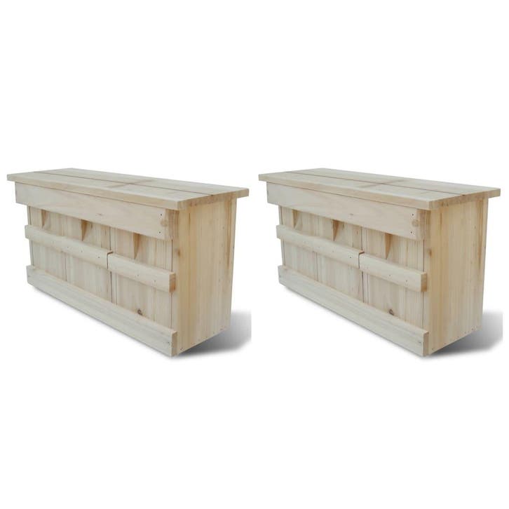 vidaXL Mussenhuizen 2 st 44x15,5x21,5 cm hout, Jardin & Terrasse, Maisons & Bains d'oiseaux, Envoi