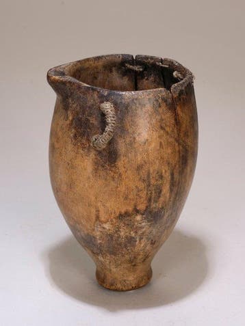 Houten melkvat / melkkan – Pokot – Kenia – Hout en vezel –, Antiek en Kunst