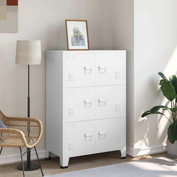 vidaXL Opbergkast industrieel 75x40x115 cm metaal wit, Verzenden, Nieuw