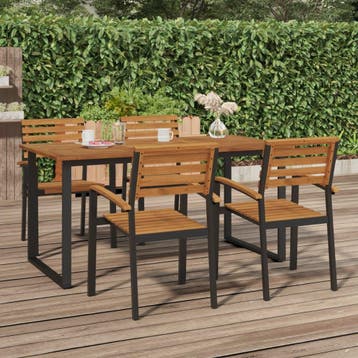 vidaXL Tuintafel met U-vormige poten 160x80x75 cm massief, Tuin en Terras, Tuintafels, Verzenden, Nieuw