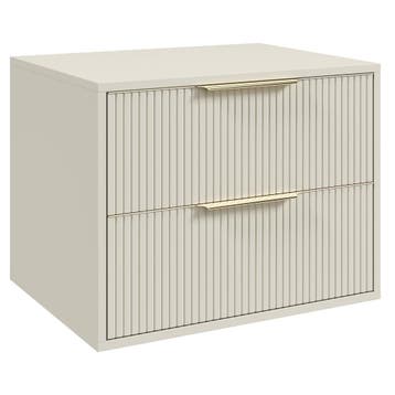 Wastafelkast Rimini 60 cm - Beige -  Badmeubel met Lades, Verzenden, Nieuw