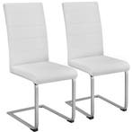 tectake Sledestoelen, kunstleer - wit, Set van 2, Huis en Inrichting, Verzenden, Nieuw