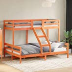 vidaXL Stapelbed massief grenenhout wasbruin 80x200/140x200, Verzenden, Nieuw