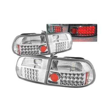 Feux Arrière Pour Honda Civic 91-95 3D Led Chromé, Verzenden