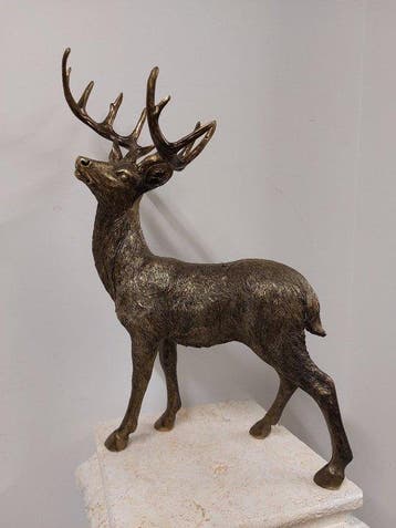 Beeld, hert staande 55 cm - 55 cm - polyresin