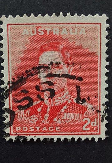 Timbre rare d’Australie – Roi George VI, erreur d’impression