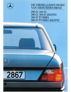 1988 MERCEDES BENZ E KLASSE DIESEL BROCHURE NEDERLANDS