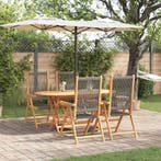 vidaXL Tuin Eettafel Set 5 pcs Grijs Massief Acacia Hout, Verzenden