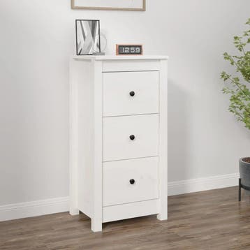 Dressoir Grenen Wit 40x35x80cm | Retour Deal | Nu 46% eraf, Minder dan 50 cm, Verzenden, Rustiek, Zo goed als nieuw