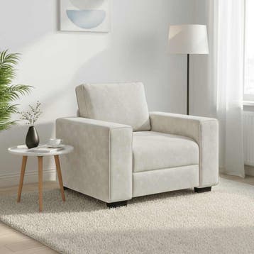 vidaXL Sofastoel Crème 100x77x82 cm Fluweel, Verzenden