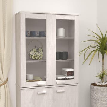 vidaXL Opzetkast HAMAR 85x35x100 cm massief grenenhout wit, Huis en Inrichting, Kasten | Dressoirs, Verzenden, Nieuw