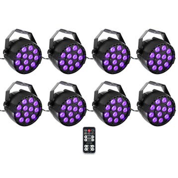 Ibiza Light 8x 36W RGB LED PAR Spots 3-in-1 Wash Effect DMX, Muziek en Instrumenten, Nieuw