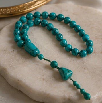 Rozenkrans - Nieuwsgierige Ottomaanse turkooise kraal Tasbih