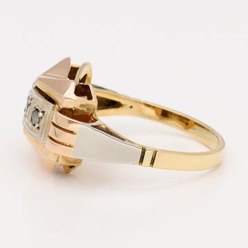 Ring - 18 karaat Geel goud, Witgoud, Roségoud - Roos diamant, Nieuw